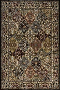 an area rug with many different colors and patterns