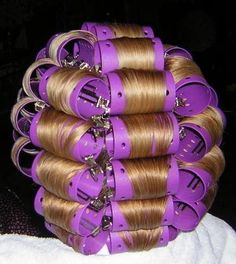 Curled Blonde Hair, Purple Set, Hairstyle Tutorials