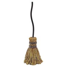 a broom with a long black handle is shown on a white background for use as a decoration