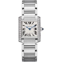 Cartier Tank Francaise, Cartier Tank, Cartier Watch, White Gold Bracelet, Bezel Diamond, Women's Watch, Diamond Watch, Ladies Watch, Patek Philippe