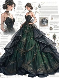 Old Fashion Dresses, Dress Sketches