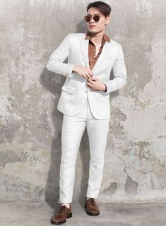 Express your keen sense of style with our Solbiati Art Du Lin White Linen Suit, which adds an urban twist to your event attire. Crafted with premium linen fabric, it boasts a rich and luxurious feel. The solid white hue elevates your refined taste and puts you in the limelight with its stylish elegance. This silhouette brings a classic twist to your wardrobe and will perfectly upgrade your closet. 
 
 Look Includes   Solbiati Art Du Lin White Linen Fabric  Two Button Jacket Style  Notch Lapel Semi-formal Slim Fit Linen Suits, Slim Fit Linen Suit With Notch Lapel, Slim Fit Linen Suits With Notch Lapel, Luxury White Linen Suits, Luxury White Linen Blazer, White Linen Semi-formal Suits, Formal Long Sleeve Linen Sets, Formal Linen Long Sleeve Sets, Formal Linen Sets With Long Sleeve