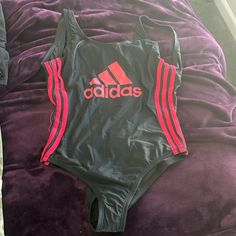 Size L, I Think It Runs Just A Tiny Bit Smaller, Low Back And A Bit Cheeky. Adidas Black Swimwear For Swimming, Adidas Black Fitted Swimwear, Fitted Black Adidas Swimwear, Sporty Black Adidas Swimwear, Red Adidas, Adidas Logo, Low Back, Adidas Women, Womens Swim