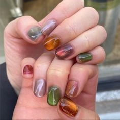 Cool Nail Inspo Acrylic, Nails Funky, Pretty Nail Polish, Cute Summer Nails, Jelly Nails, Cat Eye Nails