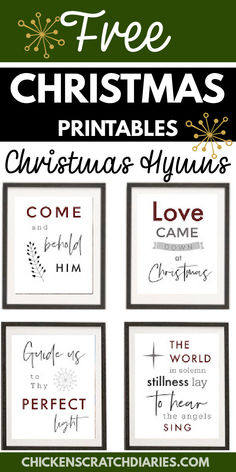 Image of framed printables with text "Free Christmas printables-Christmas hymns" 5x7 Christmas Printables Free, Printable Christmas Sayings, Christian Christmas Printables, Christmas Printables Free, Holiday Printables Free, Christmas Free Printables, Christmas Hymns, Sheet Music Crafts