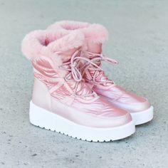 Legend Lace-Up Platform Moon Winter Snow Boot. These Lace-Up Platform Booties Are A Hot Fashion Item That Can Take You From Day To Night. The Round Toe And Low Heels Make Them Super Comfortable, While The Platform On The Heel Adds Height And Style. * Pattern Type: Solid Pink * Type: Booties * Toe: Round Toe * Heel Height: Low Heels * Heel Shape: Platform * Material: Upper: Fabric Lining/Insole: Fabric Outsole: Tpr * Imported * Product Measurements: Heel Height 1.5 In Speedy Shipping White Two Piece, Commuter Bag, Round Toe Heels, Day To Night, To Night, Black Rib, Fashion Items, Platform Sneakers, European Fashion