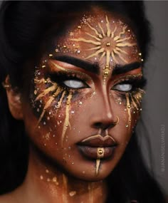 Goddess Makeup, Drag Make-up, Creepy Halloween Makeup, Face Art Makeup, Halloween Makeup Inspiration, Theatrical Makeup, Fairy Makeup