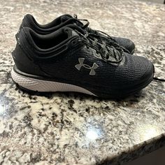 Women’s Running Shoes. Under Armour Black Lace-up Sneakers, Under Armour Black Sneakers With Round Toe, Black Under Armour Sneakers, Under Armour Black Running Shoes With Round Toe, Under Armour Cushioned Round Toe Walking Shoes, Under Armour Cushioned Walking Shoes With Round Toe, Under Armour Synthetic Walking Shoes With Round Toe, Under Armour Walking Shoes With Cushioned Footbed, Black Sneakers With Perforated Toe Box For Errands