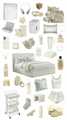 a collage of all white items and accessories