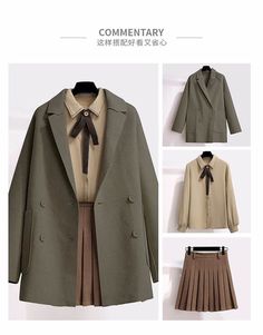 Tavimart Woolen Coat Three-Piece Jacket Blouse Short Skirt Plus Size W – tavimart Solid Long Sleeve Skirt Suit For Fall, Fall Long Sleeve Skirt Suit, Long Sleeve Skirt Suit With Pockets For Office, Homewear Dress, Jacket Blouse, Winter Suit, Skirt Plus Size, Old Fashion Dresses, Women Streetwear