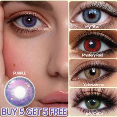 💖Do you want colorful eyes? Comfortable & Affordable Colored Contacts! 🔥Limit Discounts: B2G1/B3G2/B4G3/B5G5 Buy more Save more! Lavender, Amethyst