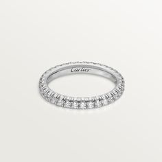 Cartier - Étincelle de Cartier wedding band - Ring Woman White gold/Diamond - Étincelle de Cartier wedding band, 18K white gold (750/1000), set with 38 brilliant-cut diamonds totaling 0.47 carats. Width: 2 mm (for size 52). Please note that the carat weight, number of stones and product dimensions will vary based on the size of the creation you order. For detailed information please contact us. Cartier Wedding Band, Cartier Wedding Bands, Cartier Wedding Rings, Lorraine Schwartz, Band Rings Women, Cartier Love Ring, Platinum Wedding Rings, White Gold Wedding Rings, Jewelry Rings Diamond