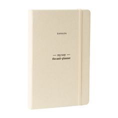 a white book with black writing on it