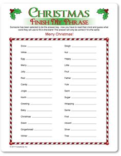 christmas printable game for kids to play with