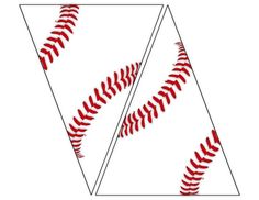 an image of a baseball ball in the shape of a triangle with red stitches on it