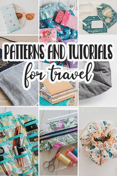 many different pictures with the words patterns and tutors for travel written on top of them