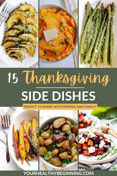 thanksgiving side dishes with text overlay that reads 15 thanksgiving side dishes