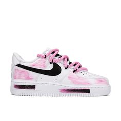 Add a playful touch to your sneaker game with the Broken Swoosh Pink Extra Lace Black Custom Air Force 1. Stand out from the crowd with a broken swoosh design and extra laces, making these kicks truly one-of-a-kind. Perfect for those who don't take themselves too seriously and love unique styles. So, what are you waiting for? Step up your shoe game with these bad boys! Exactly as shown in the pictures. 📷 Brand New & Authentic. 💯 Hand Painted with attention to detail. 👨‍🎨 Waterproof and Flexi Sporty Nike Air Force 1 With Laces For Streetwear, Sporty Nike Air Force 1 For Streetwear, Nike Air Force 1 High-top With Speckled Midsole, Nike Air Force 1 With Speckled Midsole For Sports, Sporty Pink Nike Air Force 1 For Streetwear, Pink Sporty Custom Sneakers With Speckled Midsole, Sporty Nike Air Force 1 With Speckled Midsole, Sporty Nike Air Force 1 Low-top With Speckled Midsole, Nike Air Force 1 Sporty Lace-up With Speckled Midsole