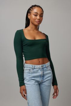 MADDIE CROP LONG SLEEVE Crop Long Sleeve, Hoodies Mens, Pine Green, Womens Fleece, Mens Fleece, Basic Tops, New Tops, Fleece Hoodie