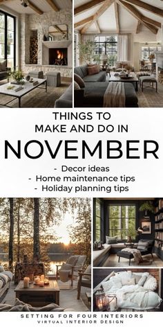 a collage of photos with the words things to make and do in november