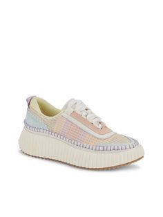 Dolce Vita-Dolce Vita Dolen Crochet Sneaker - Pastel - Leela and Lavender Dolce Vita Sneakers, Sneakers Colorful, Everyday Shoe, Summer Europe, Cosmetology School, Beauty Balm, Spring Pastels, Pastel Stripes, Everyday Shoes