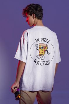 Introducing our playful Unisex Heavy Cotton Tee, designed to elevate your casual wardrobe with a touch of humor and charm. The vibrant print featuring a fun pizza graphic adds a dash of personality while keeping you comfy all day long. This tee is perfect for pizza lovers, foodies, or anyone looking to express their love for delicious slices in a lighthearted way. It's ideal for casual outings, hangouts with friends, or cozy nights in. Whether you're celebrating a birthday, hosting a pizza party, or simply enjoying a casual day at home, this shirt adds a playful vibe to your ensemble. It makes for a great gift for holidays like National Cheese Pizza Day or any celebration that brings people together over food! Product features - Shoulder tape stabilizes seams for durability. - Seamless con Pizza Graphic, Pizza Shirt, Funny Tshirt Design, Food Product, Pizza Lovers, Pizza Party, Funny Graphics, Unisex Tshirt, Funny Shirt