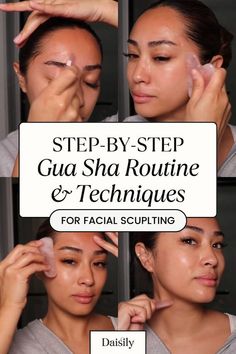 Guasha Facial Massage, How To Face Massage, Sculpting Stone For Face, Gua Sha Routine For Cheekbones, Lymph Face Massage, Guasha Face Massage, Lymph Drainage Massage Gua Sha, His Sha Routine, Gua Sha Face Routine