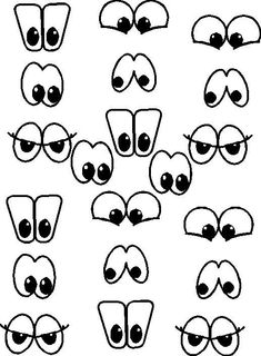 cartoon eyes with different shapes and sizes to make them look like they have big eyes