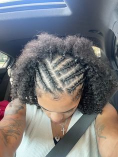 #hair #hairstyles #natural #naturalhaircare #braids #curls #curly Braid In The Front Curly In The Back, Braided Bun With Curls, Braided Front Natural Hairstyles, Braided Front Curly Back, Wrap Around Braid, Braids Curls, Hair Braid Patterns, Bun With Curls, Curly Hair Braids