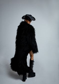 Club Exx Faux Fur Coat Rave - Black – Dolls Kill Fall Long Coat With Feather Trim, Long Coat With Feather Trim For Fall, Long Feather Trim Coat For Fall, Oversized Faux Fur Long Coat, Black Fur Coat With Feather Trim Long Sleeve, Black Long Sleeve Fur Coat With Feather Trim, Black Long Faux Fur Coat, Country Aesthetic, Black Faux Fur Coat