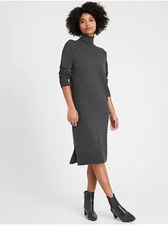 Women's Clothing - Shop New Arrivals | Banana Republic Banana Republic Outfits, Personal Uniform, Artist Ideas, Sweater Dress Outfit, Merino Sweater, Comfy Clothes, Turtleneck Sweater Dress, Ageless Style, Dry Cleaners