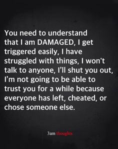 the quote you need to understand that i am damaged