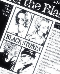 an advertisement for black stones from the anime