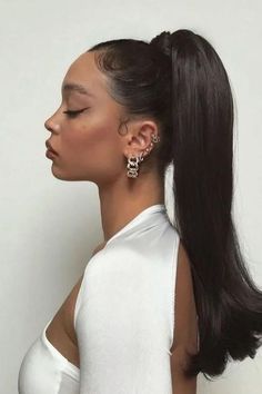 Ariana Grande Inspired High Ponytail Butter Blonde, Sleek Ponytail Hairstyles, Sleek Ponytail, High Ponytails, Baddie Hairstyles, Aesthetic Hair, Ponytail Hairstyles, Trendy Hairstyles, Pretty Hairstyles