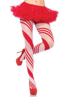 Candy Striped Pantyhose – legavenue.com Candy Cane Costume, Red Pantyhose, Striped Stockings, Ribbon Candy, Striped Tights, Holiday Ribbon, Candy Cane Stripes, White Candy, Leg Avenue