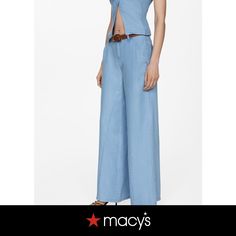 out of stock Mango, Wide Leg, Pick Up, In Store, Buy Online, Shoe Accessories, Light Blue, Pants For Women, Women Accessories