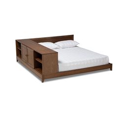 Baxton Studio Kaori Modern and Contemporary Transitional Walnut Brown Finished Wood Queen Size Platform Storage Bed FredCo theFredCo Bed Designs With Storage, Storage Bed Queen, Platform Storage Bed, Platform Storage, Contemporary Transitional, Bedroom Idea, Inspire Me Home Decor, Baxton Studio, Beds & Bed Frames