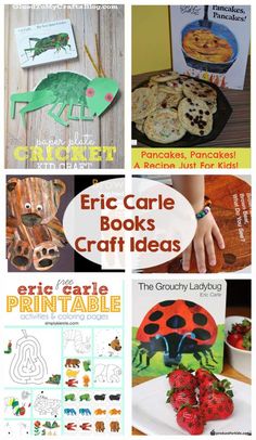 some books and crafts for kids to make with paper plates, strawberries, pancakes, frog