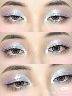 Blue Doyun Makeup, Cybercore Makeup, Siren Dress, Futuristic Makeup, Pop Makeup, Makeup Charts, Performance Makeup