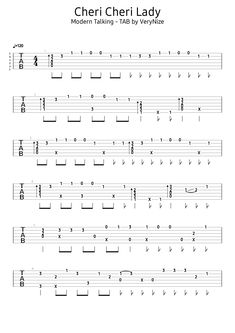 the guitar tab for cher cher lady