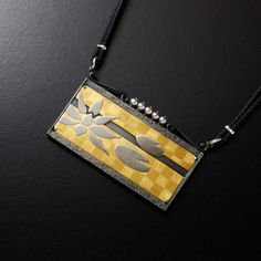 Gold checkers and waterlily Keum Boo neckleace by KAZNESQ on Etsy Japanese Traditional Room, Wabi Sabi Jewelry, Keum Boo Jewelry, Room Partitions, Necklace Japanese, Keum Boo, Picture Necklace, Handmade Gold Jewellery, Fine Gold Jewelry