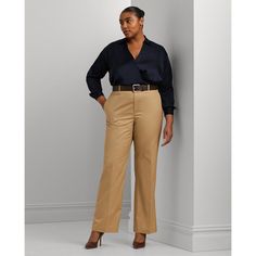 Crisp creases and back waist darts enhance the streamlined silhouette of these high-rise pants which are tailored with lightweight cotton twill for a polished look. Besom pockets and a “Lauren Ralph Lauren”–engraved corozo buttoned closure add a refined finishing touch. High Rise Pants, Polished Look, Lauren Ralph Lauren, Cotton Twill, High Rise, Ralph Lauren, Clothes For Women, Pants, Clothes