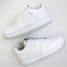 Nike Air Force 1 ‘07 Shoes In White Featuring Clean All White Colorway. Nwt, Never Worn! Original Box Included. Available In Womens Sizes 7.5-8.5 All White Nike Shoes, White Gym Shoes, Shoe List, Air Mac, Shoes Nike Air Force, White Nike Shoes, Shoes Nike Air, Nike Air Force 1 07, Gym Shoes