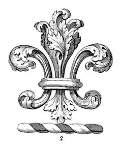 a black and white drawing of a fleur de lis