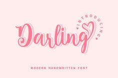 the word darbling written in pink ink on a light pink background with an inscription that reads