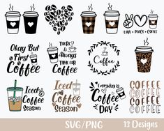 coffee svg bundle with 12 designs