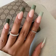 Brown Acrylic Nails, Green Acrylic Nails, Neutral Nails, Girls Nails