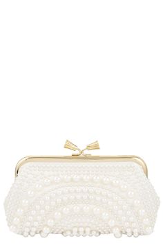 ANYA HINDMARCH-Maud Tassel Clutch - Ivory-IVORY White Luxury Clutch With Pearl Handle, Luxury White Clutch With Pearl Handle, Cream Evening Clutch, Formal Beige Clutch With Pearl Handle, Chic Pearl White Clutch For Events, Pearl White Evening Clutch, Elegant Cream Clutch For Events, Cream Clutch With Pearl Handle For Events, White Clutch With Pearl Handle For Events