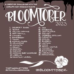 a poster with the names and dates for bloommorer 2012, including an image of a flower