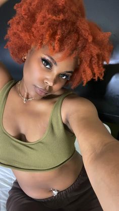 Afro Curls, 4c Hairstyles, Natural Hair Color, Color Inspo, Ginger Hair, Hair Inspo Color, Aesthetic Hair